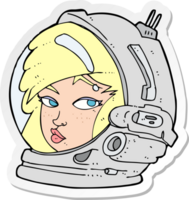sticker van een cartoon vrouwelijke astronaut png