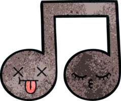 nota musical dos desenhos animados de textura grunge retrô png