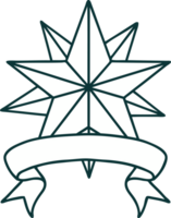 tattoo with banner of a star png