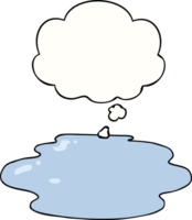 charco de dibujos animados de agua y burbuja de pensamiento png