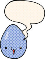 cartoon egg and speech bubble in comic book style png