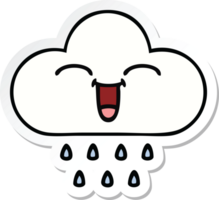 sticker of a cute cartoon rain cloud png