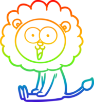 arcobaleno gradiente di disegno leone cartone animato felice png