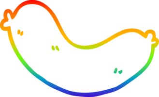 rainbow gradient line drawing cartoon uncooked sausage png