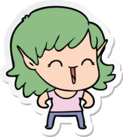 sticker of a cartoon elf girl png