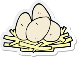 sticker of a cartoon eggs in nest png