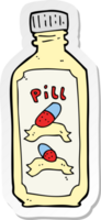pegatina de una vieja botella de pastillas de dibujos animados png