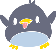 pingouin de dessin animé mignon style couleur plat png