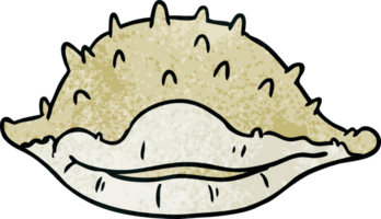 textured cartoon doodle of a sea shell png
