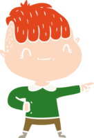 flat color style cartoon friendly boy png