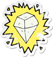 distressed sticker of a cartoon shining crystal png