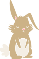 flat color style cartoon sleepy rabbit png