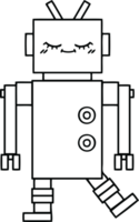 robot de dibujos animados de dibujo lineal png