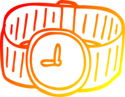 montre de poignet de dessin animé de dessin de ligne de gradient chaud png