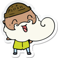 sticker of a happy man with beard and winter hat png