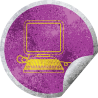 computer with mouse circular peeling sticker png