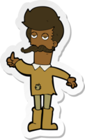 sticker of a cartoon old man in poor clothes png