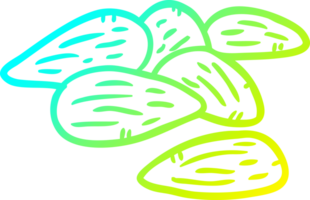 cold gradient line drawing almonds png