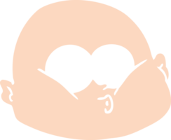 flat color style cartoon curious bald man png