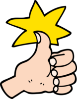 hand drawn doodle style cartoon thumbs up symbol png