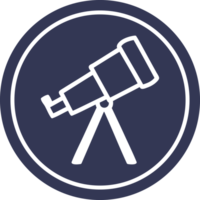 ícone circular do telescópio astronômico png