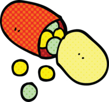 comic book style cartoon capsule pill png