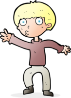 cartoon boy waving warning png