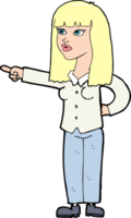 cartoon pretty woman pointing png