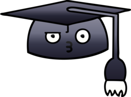 gradient shaded cartoon graduation hat png