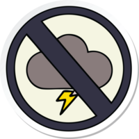 sticker of a cute cartoon weather warning sign png