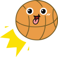 baloncesto de dibujos animados retro de color plano png