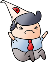 gradient cartoon kawaii man in dunce hat png