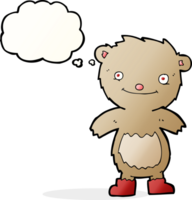 cartoon teddy bear wearing boots with thought bubble png