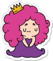 pegatina caricatura de una linda princesa kawaii png