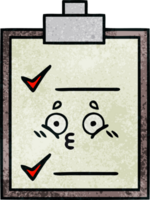 retro grunge texture cartoon check list png