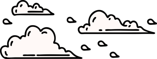 nuages flottants de style tatouage traditionnel png