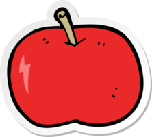 pegatina de una manzana brillante de dibujos animados png