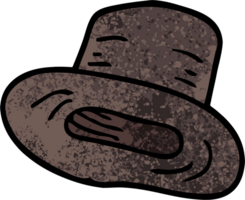 sombrero de copa de dibujos animados de ilustración con textura grunge png