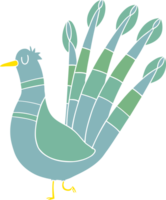 flat color style cartoon peacock png