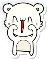 sticker of a happy polar bear cartoon png