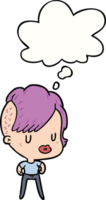 cartoon girl and thought bubble png