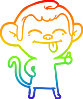 arcobaleno gradiente linea disegno divertente cartone animato scimmia png