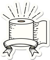 sticker of tattoo style toilet paper png