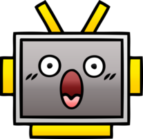 cabeça de robô de desenho animado sombreado gradiente png