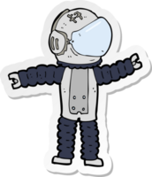 Aufkleber eines erreichenden Cartoon-Astronauten png