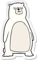 distressed sticker of a cartoon polar bear png