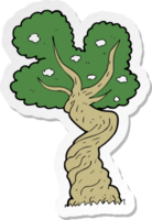 autocollant d'un vieil arbre tordu de dessin animé png