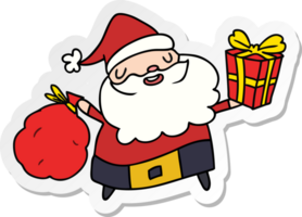 christmas sticker cartoon of kawaii santa png