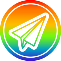 paper plane circular in rainbow spectrum png