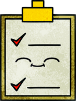 retro grunge texture cartoon check list png